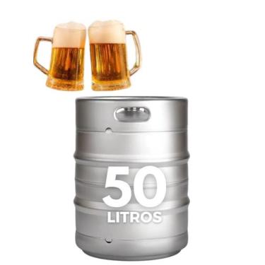 Imagem de Barril de Chopp Inox 50 Litros Euro Com Válvula S e Sifão Resistente -
