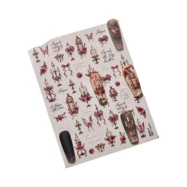 Imagem de Adesivos De Unha 5D Borboleta Vermelha Fênix Andorinha Decalques De Ma