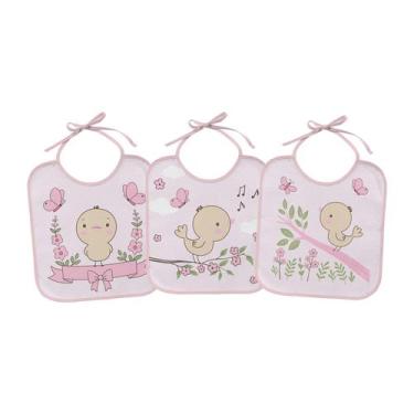 Imagem de Babador para Bebê 3 Unidades 17,5 cm x 22 cm Bercinho, Passarinha