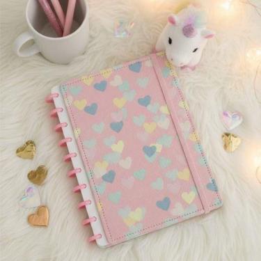 Imagem de Caderno Inteligente Escolar Capa Dura B5 80 Folhas Grandes Coração Fac