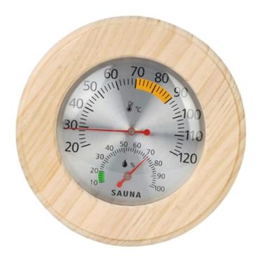 Imagem de MotiveTech Termômetro e Higrômetro para Sauna 2 em 1, Higrotermógrafo de Suspensão, Medidor de Temperatura e Umidade para Hotel, Estufa, Banho Sala de Vapor, Ponteiro Vermelho