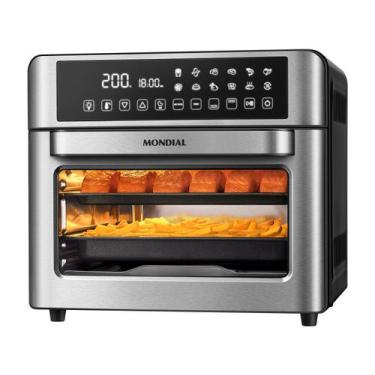 Imagem de Air Fryer Mondial AFO-25L-BI Preto e Inox com Timer 25L, Preto e Inox,