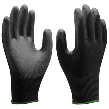 Imagem de Kit Luva P.u Poliamida Tatil Preta 7 100 Pares - MARLUVAS