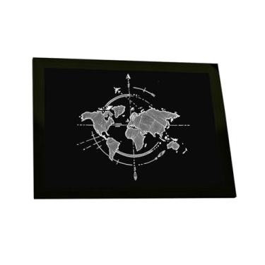 Imagem de Quadro Decorativo Mapa Mundi Minimalista Giz Paises Decoração Poster Quarto Sala