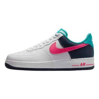 Imagem de Nike Air Force 1'07 Tênis masculino, White Thunder Blue Dusty Cactus Racer Rosa, 10.5