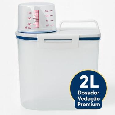 Imagem de Porta Condimentos 2kg Dispenser com Dosador Multiuso, Tampa com Trava,
