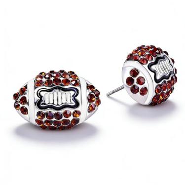 Imagem de Brincos esportivos para presentes, acessórios para mulheres, lindos brincos de strass para futebol, vôlei, basquete, futebol, roupa de dia de jogo, Middle, Metal, Sem pedra preciosa