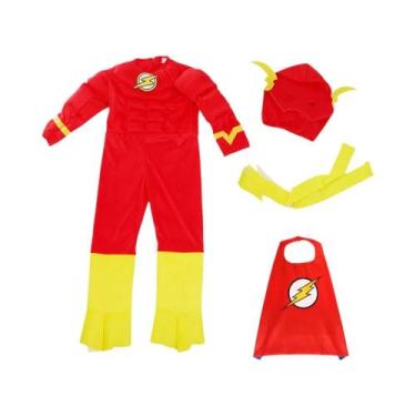 Imagem de Conjunto De Fantasia Flash Muscle, Traje De Super-Herói De Corpo Intei