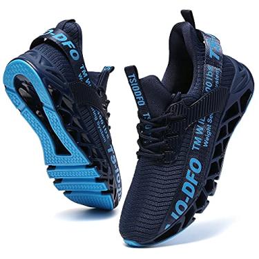 Imagem de TSIODFO Tênis de corrida feminino para academia, corrida e caminhada, Azul-marinho 33, 36