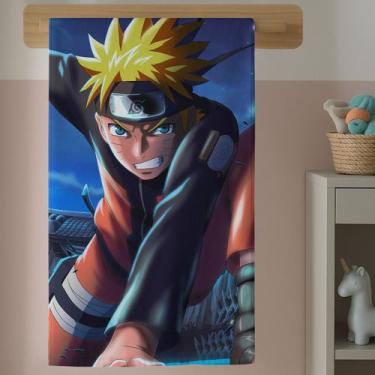 Imagem de Toalha Banho Infantil Algodão Com Estampa Anime Ninjas Boruto Lançamen