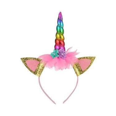 Imagem de Tiara De Unicórnio Brilhante Para Meninas Com Luzes LED E Chifres Arco