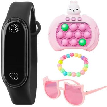 Imagem de Relogio digital infantil + popit eletronico + oculos + colar prova dag