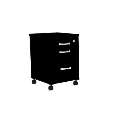 Imagem de Gaveteiro Volante 3 Gavetas Com Chaves Pe25 Em Mdp Preto