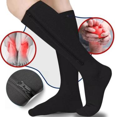 Imagem de Meia de Compressão Reduz Inchaço e Má Circulação com fechamento em Zip