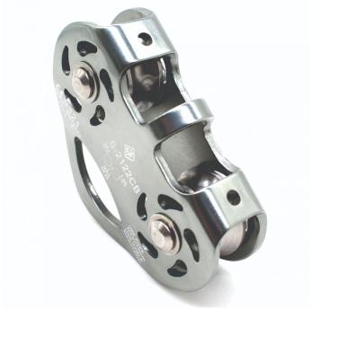 Imagem de Polia Dupla Em Linha Tirolesa 25kn UsCe Uiaa Para Corda E Cabo De Aço Cinza