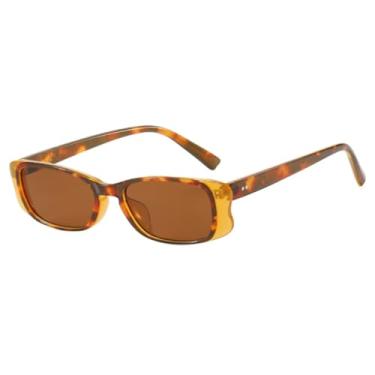 Imagem de VFDHN Óculos de Sol Femininos Fashion com Armação Retrô e Lentes para Uso Externo, Estilo Masculino (6214-C2)