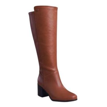 Imagem de Bota Cano Longo Couro Marrom Conhaque 346903-26-Feminino