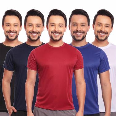 Imagem de Kit 5 Camisas Academia Esportiva Com Proteção Uv Masculina-Masculino