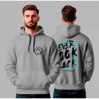 Imagem de Moletom Canguru Estampado Smile Never Look Back REF1494-Masculino