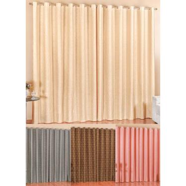 Imagem de cortina sala semi blackout prime avelã perciana luxo blecaute 2m tecid