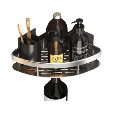 Imagem de Prateleira De Banheiro Em Liga De Alumínio Sem Furos, Suporte De Canto