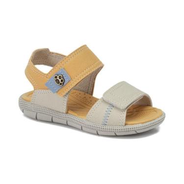 Imagem de Sandália Papete Klin Tic Tac Casual Linho Ocre Azul 171.227-Masculino