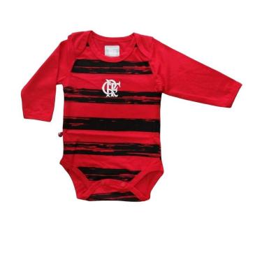 Imagem de Body Bebê Flamengo Listras Manga Longa Oficial
