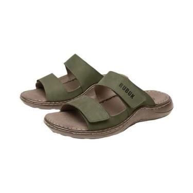 Imagem de Chinelos Casuais Masculinos Em Couro Antiderrapantes Sandálias De Prai