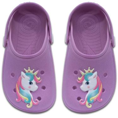 Imagem de Sandália Babuche Infantil Menina Unicórnio Leve Macio 12.37-Feminino