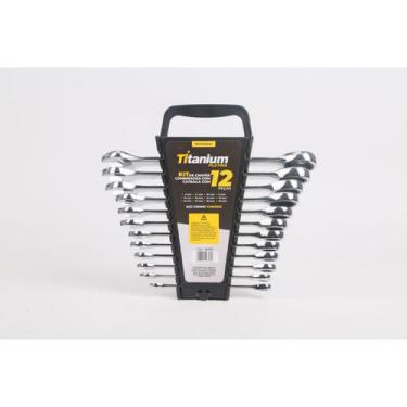 Imagem de Kit Chaves Combinadas com Catraca c/ 12 Peças Titanium Platina 8,9,10,
