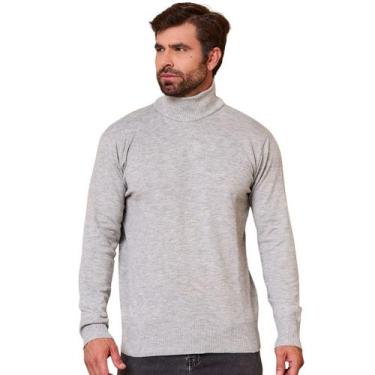 Imagem de Blusa de Frio Masculino Sueter de Tricô Gola Alta Estilosa - Baronesa 