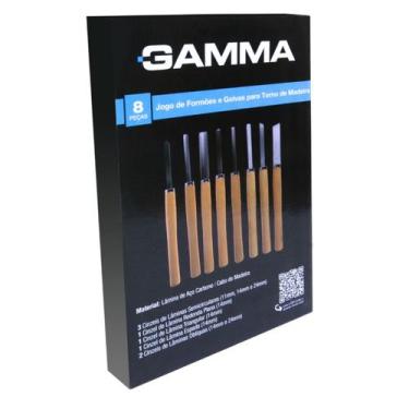 Imagem de Jogo de Formões e Goivas para Torno de Madeira 8 Peças Kit Tornearia M