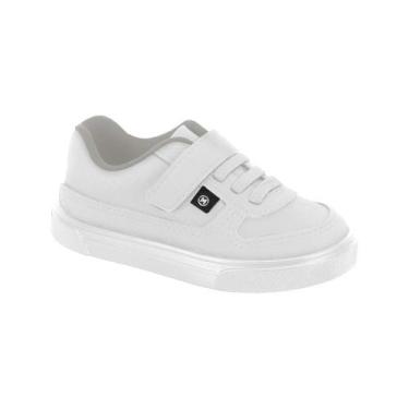 Imagem de Tênis Molekinho Infantil tiras autocolantes Confortável Branco, Branco