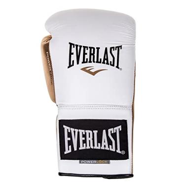 Imagem de LUVAS DE TREINO POWERLOCK AMARRAÇÃO EVERLAST BCO / DOURADO 16 OZ