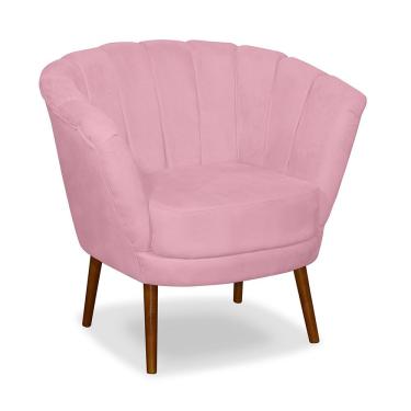 Imagem de Poltrona Pétala Flor Decorativa Suede Rosa Sonho Das Poltronas