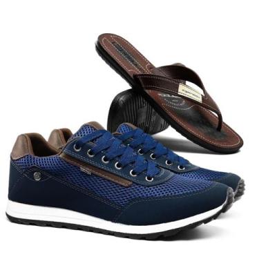 Imagem de Kit Tênis Masculino Sapatênis Casual Conforto com Chinelo - Danper, 39