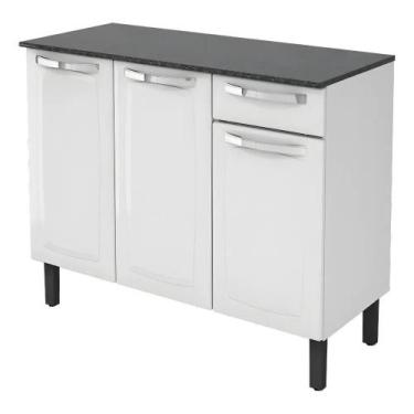 Imagem de Balcão de Cozinha Itatiaia Aço 3 Portas 1 Gaveta Com Tampo R - Congrat