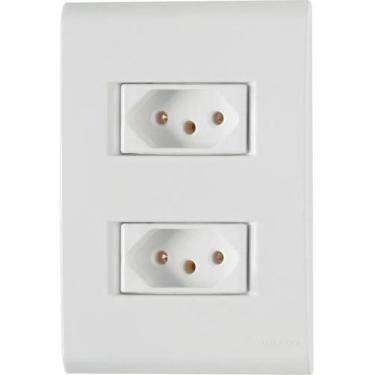 Imagem de Tomada Dupla Tramontina Linha Liz 2p+t 20a Placa Branca 4x2 - Congratu