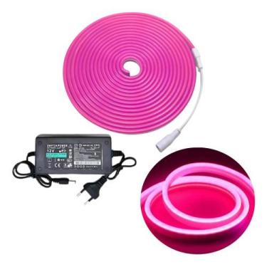 Imagem de 5m Mangueira Goldensky Fita Led Neon Corte2,5cm + Fonte 5a C - Congrat