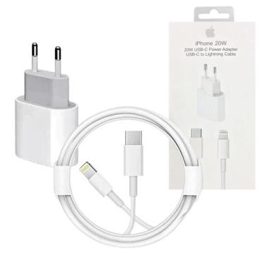 Imagem de Carregador Completo compatível com Lightning e TIPO-C 20W Cabo Premium