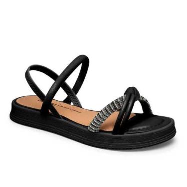 Imagem de Sandália Feminina Dakota Flatform Tiras Com Brilhos Casual Preto 37, P