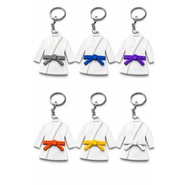 Imagem de Chaveiro kimono jiu jitsu faixa preta impressão 3d bjj artes marciais 
