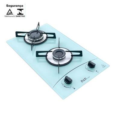 Imagem de Fogão cooktop Gás D&D 2 bocas branco - acendimento automático