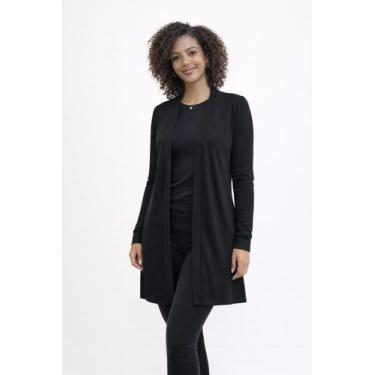 Imagem de Kimono (Cardigan) de Suede Summer Rib canelado Cor:PretoTamanho:GG - F