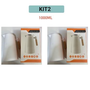 Imagem de Garrafa Térmica Kit2-b para Água Chá e Café em Polipropileno e Vidro com Termômetro LED...