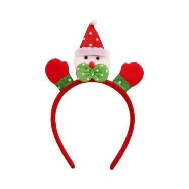Imagem de Tiara De Natal Com Desenho De Boneco De Neve E Chifres De Rena, Presen