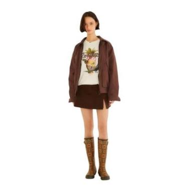 Imagem de Saia Short Curto Farm Rio Marrom-Feminino