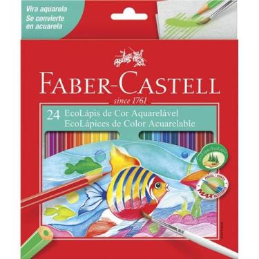 Imagem de Lápis de cor Aquarelável EcoLápis Faber Castell com 24 cores - Faber-C