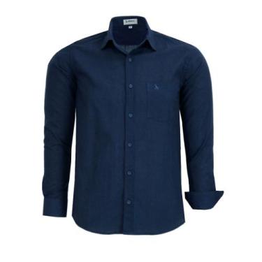 Imagem de Camisa Social Amil Masculina Manga Longa Comfort Com Bolso 100% Algodã