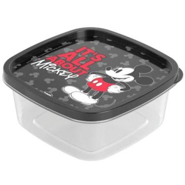 Imagem de Pote de Plástico Quadrado com Tampa 1,1L Mickey - PLASÚTIL